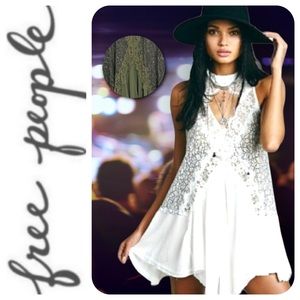 *RARE* Free People Tell Tale Heart Lace Mini Tunic Sleeveless Dress, M - BNWOT